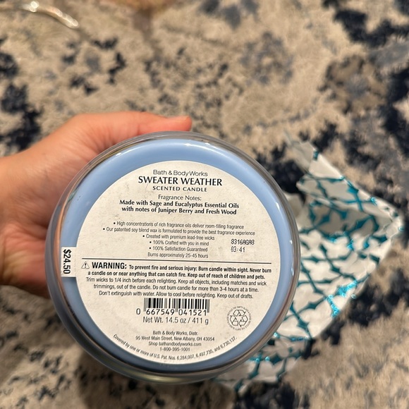 Sweater Weather Bath and Body Works Candle - Picture 3 of 3
